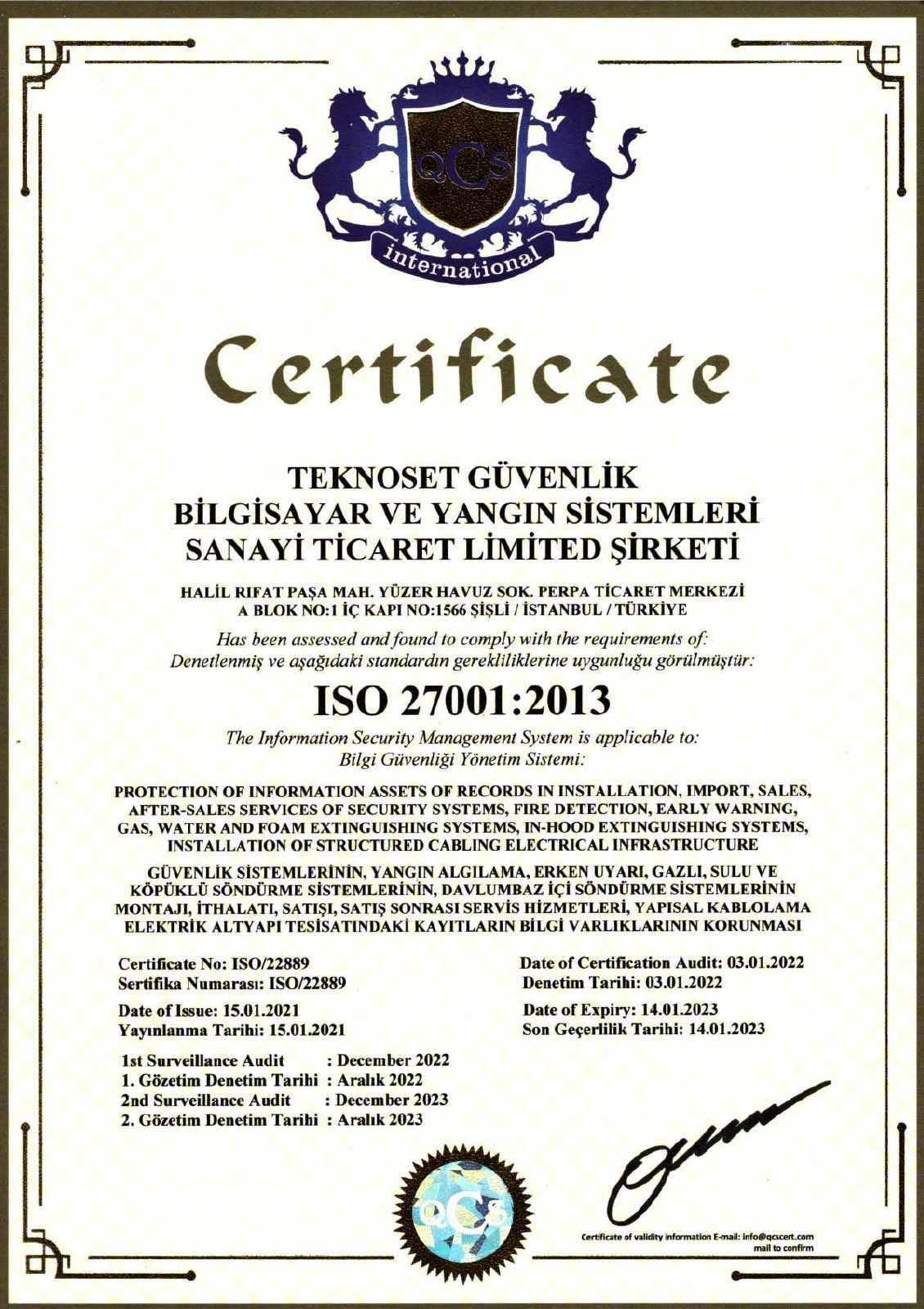 ISO 27001-2013 Belgesi