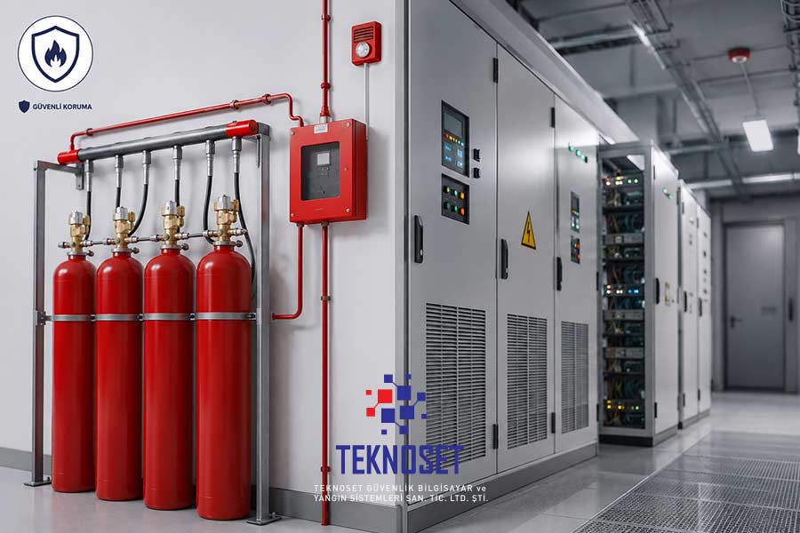 Elektrik Odalarında Gazlı Yangın Söndürme Sistemi Kullanımı - Teknoset Güvenlik Yangın