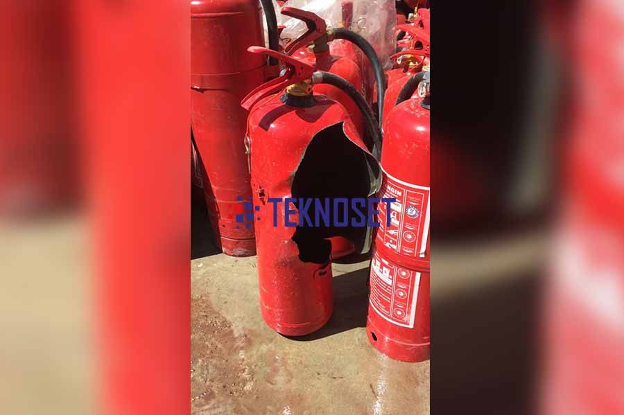 Patlamış Yangın Tüpü - Teknoset Yangın ve Güvenlik